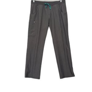 FIGS Women's Kade Cargo Scrub Pants FIONx Technical Straight Leg Graphite Large